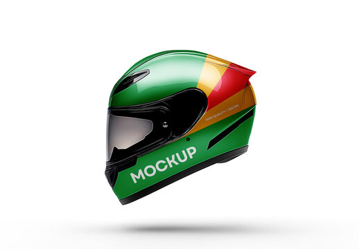 Motorcycle Helmet Mockup: Perfect for Motorbike Branding, Racing, and Safety Gear Design Generated with AI