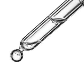 Pipette dropper releasing liquid drop laboratory setting scientific environment close-up view