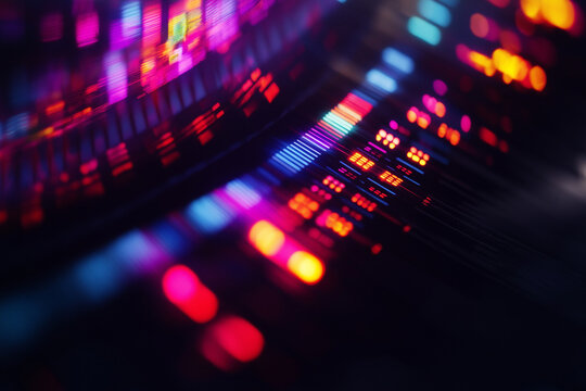 Close-up of a DNA sequencing machine, emphasizing the advancements in biotechnology and genetics