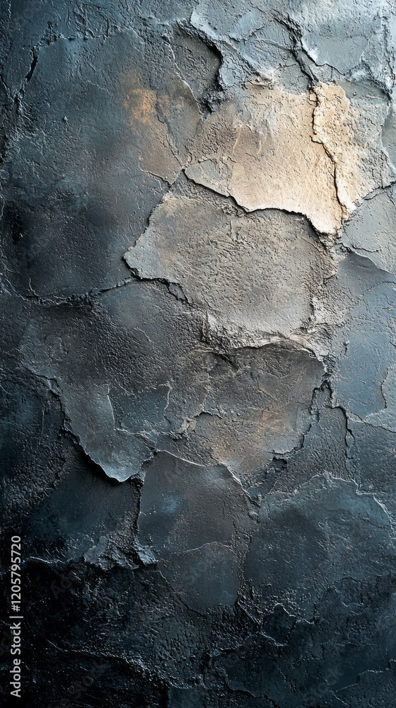 Poster A textured plaster wall features a blend of rough and smooth surfaces, casting soft shadows that enhance the depth and dimension of the urban environment. This captivating backdrop draws attention