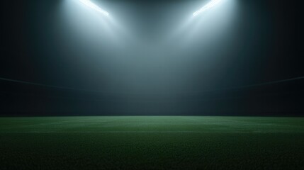 low-key lighting captures stadium under glowing floodlights with super bowl lix logo illuminated in neon hues