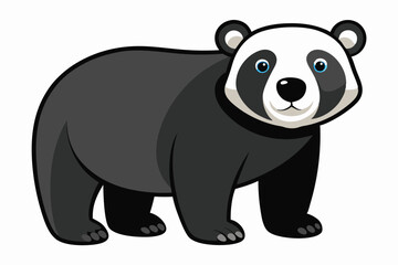 Polar Black Bear Cartoon Vector Icon on White Background