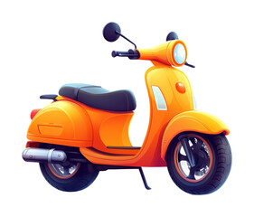 Urban scooter delivery icon city streets digital vibrant environment side view modern transport concept