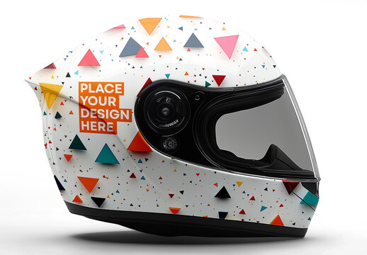 Motorcycle Helmet Mockup: Perfect for Motorbike Branding, Racing, and Safety Gear Design Generated with AI