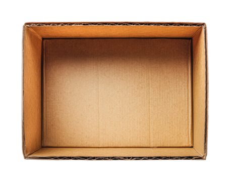 Unpacking creativity open cardboard box minimalist style studio environment top view