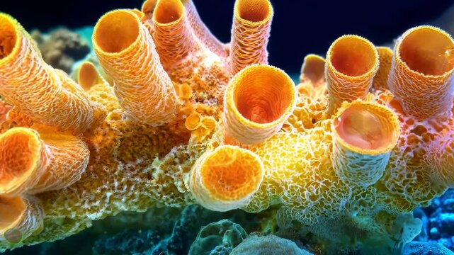 close up of bacteria or coral cells