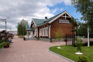 YEKATERINBURG, Shuvakish Retro Railway Station. A typical station of the Ural Mining and Metallurgical railway of the early twentieth century