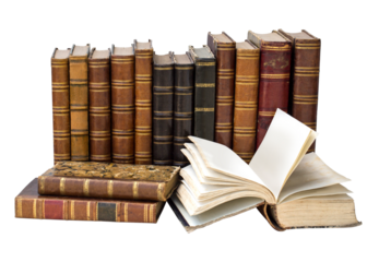 old books isolated on white