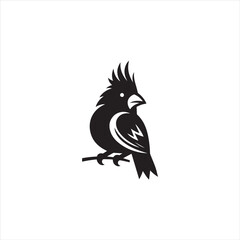 Black Silhouette Vector bird on a branch