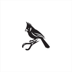 Black Silhouette Vector bird on a branch