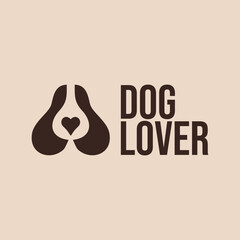 Simple vector dog logo illustration