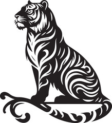 Majestic Tiger Silhouette Vector