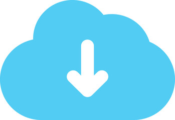 Download cloud icon in negative space