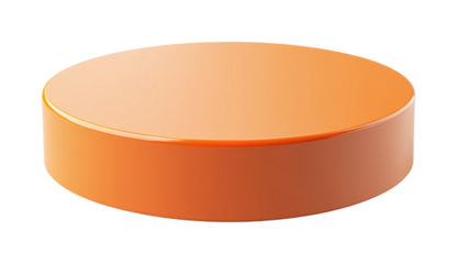 Product display podium pedestal in vibrant orange color for marketing purpose