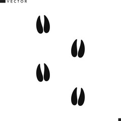 Deer footprint vector. Animal footprint silhouette. Sika deer paw print 