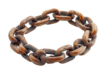 Obraz premium Rusty steel chain industrial object close-up textured metal classic design