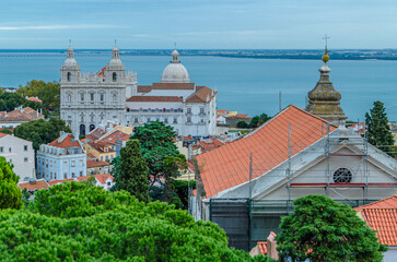 Obraz premium View of Lisbon, Portugal, from a scenic spot