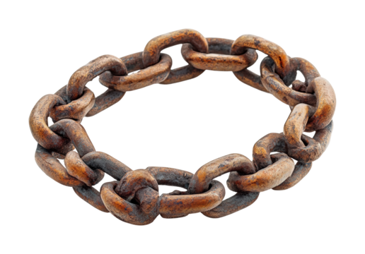 Rusty steel chain industrial object close-up textured metal classic design