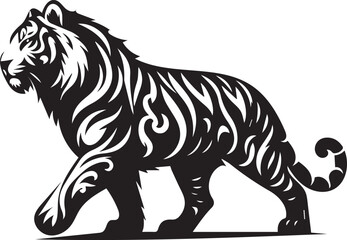 Majestic Tiger Silhouette Vector