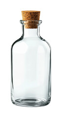 Elegant modern glass bottle with cork stopper studio setting product minimalist design