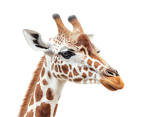 Obraz premium Giraffe head watercolor animal creative design close-up view nature concept
