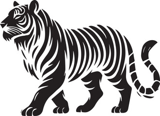Majestic Tiger Silhouette Vector