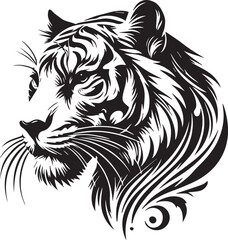 Majestic Tiger Silhouette Vector