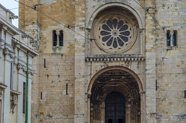 Facade of the Lisbon Cathedral, Portugal