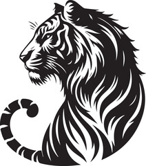 Obraz premium Majestic Tiger Silhouette Vector