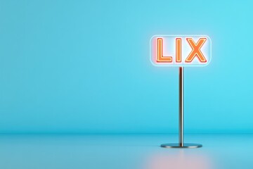 minimalist cartoon scoreboard icon displaying lix with bold holographic gradient colors in 3d emoji render
