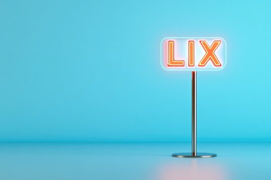 minimalist cartoon scoreboard icon displaying lix with bold holographic gradient colors in 3d emoji render