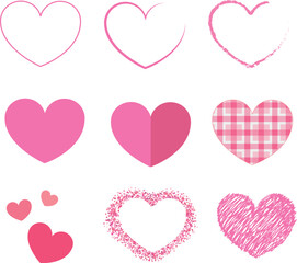 set of hearts love design isolated 