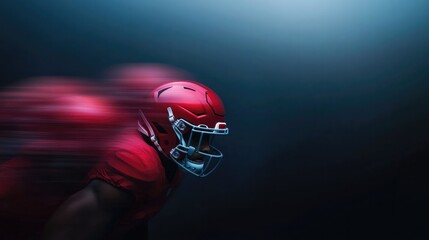 professional sport photograph blurry defenders in red and silver uniforms diving for sack mid-play