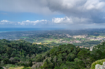 Fototapeta premium View from the Pena Palace in Sintra, Portugal