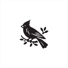 Black Silhouette Vector bird on a branch