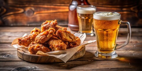 Crispy Chicken Wings & Beer: A Vintage Gastropub Scene