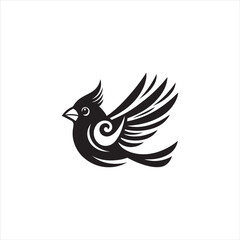 Black Silhouette Vector bird on a branch