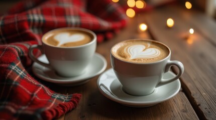 Fototapeta premium Cozy Coffee Break with Latte Art