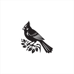 Black Silhouette Vector bird on a branch
