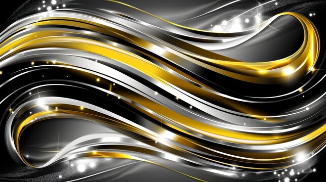 Elegant gold and grey business card with smooth gradients and customizable abstract lines