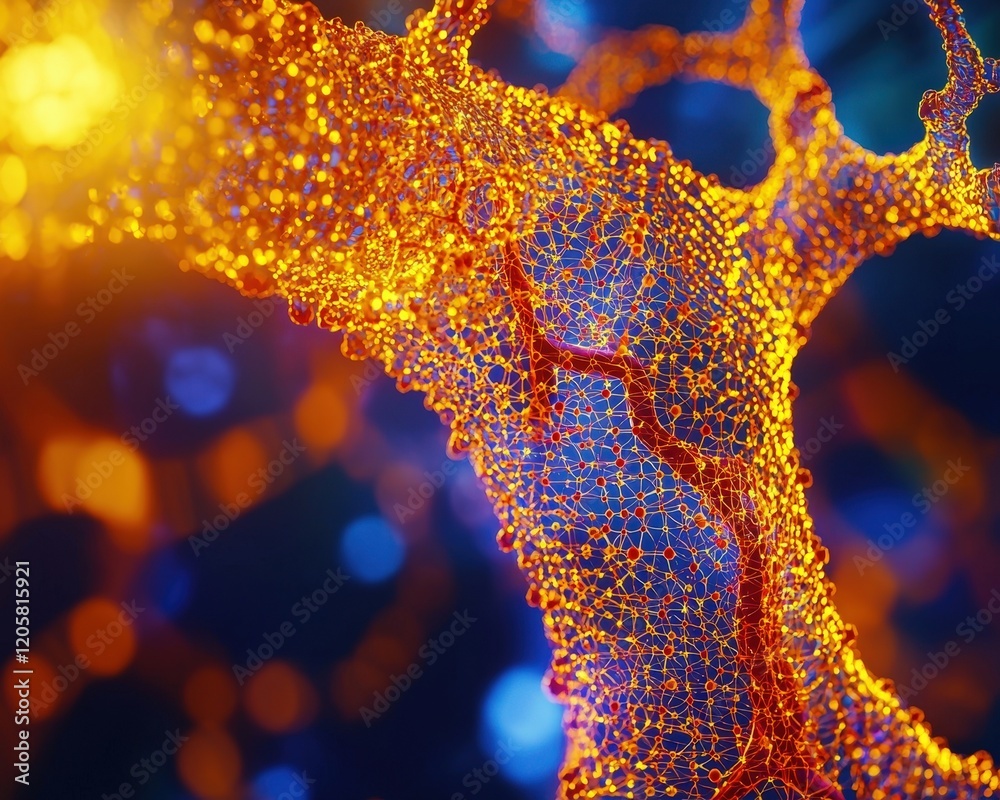 Poster luminous network: an abstract study of interconnected structures