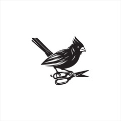 Black Silhouette Vector bird on a branch