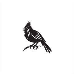 Black Silhouette Vector bird on a branch