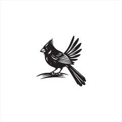 Black Silhouette Vector bird on a branch