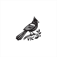 Black Silhouette Vector bird on a branch