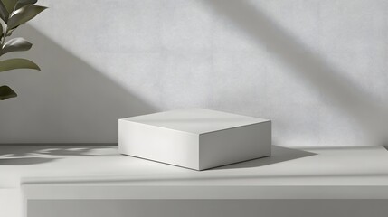 Package box mockup with branding area