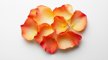 Colorful rose petals arranged on a white surface create an elegant and soothing display