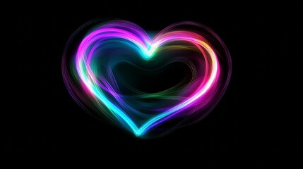 Colorful glowing heart shape design radiating excitement and warmth for celebrations or special occasions