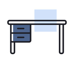 Office desk vector icon. Table sign