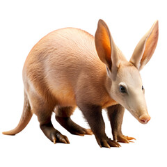 Fototapeta premium Adorable Aardvark: Isolated Wildlife Portrait on Pure White Background, Perfect for Print or Web 